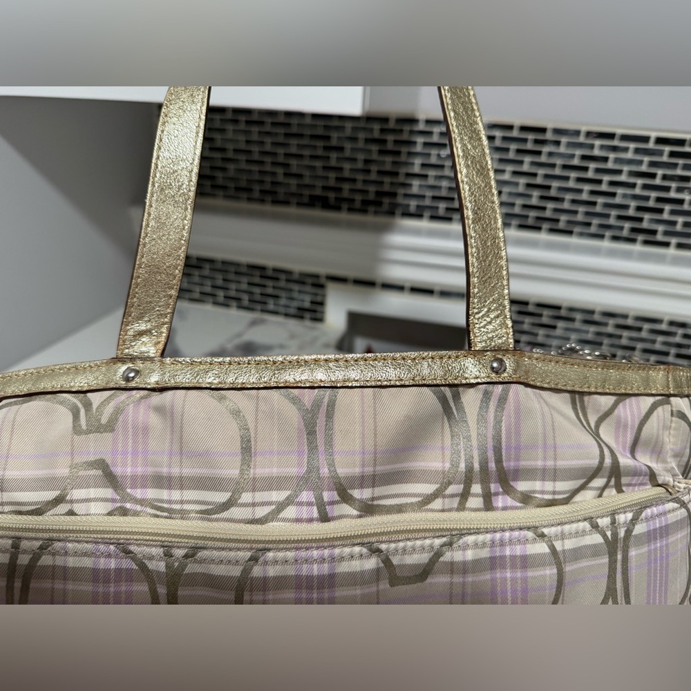 Coach Tartan Plaid Signature Diaper Bag Tote - Picture 5 of 14